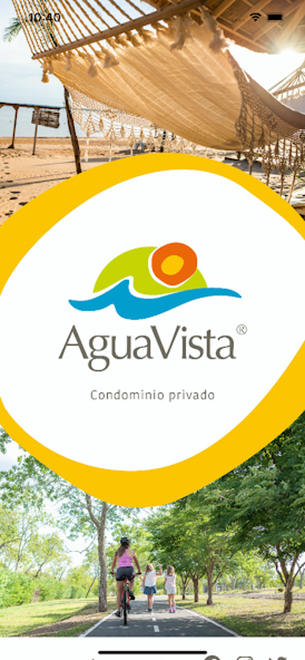 Pantalla de bienvenida de la App AguaVista